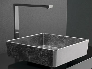 FOUR LUX - Countertop square washbasin by Glass Design - view 2